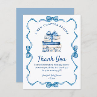 new chapter begins, blue ribbon books thank you card