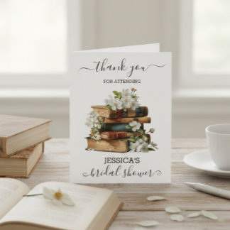 New Chapter Begins Book Bridal Shower  Thank You Card