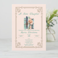 New Chapter Begins Bridal Shower Book Stack Floral
