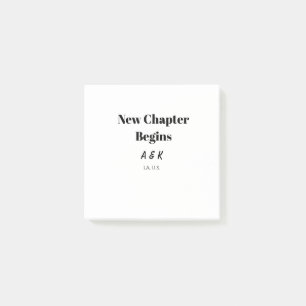 NEW CHAPTER BEGINS couple name wedding PLACE SIMPL Post-it Notes