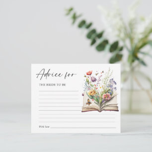 New Chapter Begins Floral Book Advice Card
