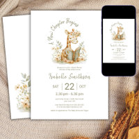 New Chapter Begins Giraffe Storybook Baby Shower 