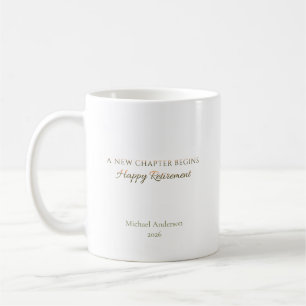 New Chapter Begins Retirement Name Year Coffee Mug