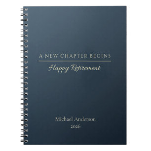 New Chapter Begins Retirement Name Year Notebook
