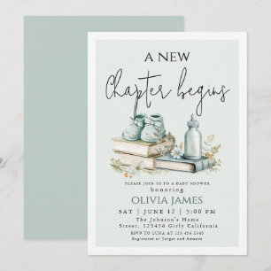 New Chapter Begins Storybook Boy Baby Shower Invitation