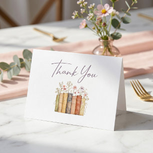 New Chapter Begins Vintage Floral Books Thank You Card