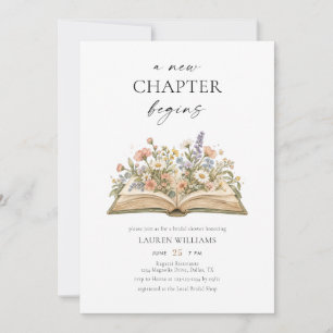 New Chapter Begins Wildflower Bridal Shower Invitation