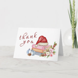 New Chapter Begins Winter Floral Baby Shower  Thank You Card
