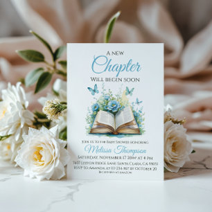 New Chapter Blue Boy Brunch Book Baby Shower Invitation