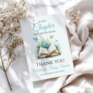 New Chapter Blue Boy Brunch StoryBook Baby Shower Thank You Card
