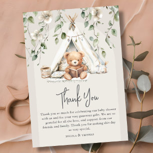 New Chapter Boho Bear Neutral Baby Shower Thank You Card
