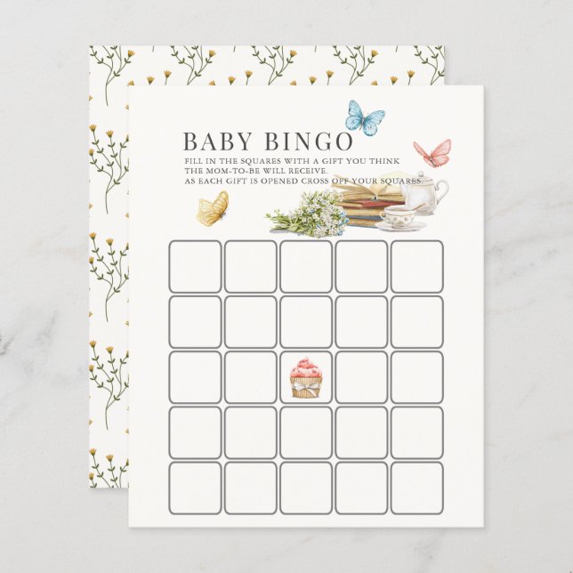 New Chapter Book Baby Shower Bingo Game (Front/Back)