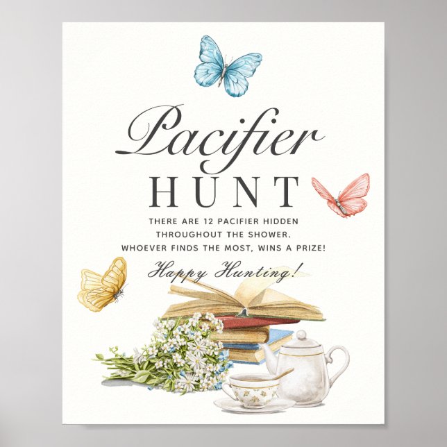New Chapter Book Baby Shower Game Pacifier Hunt Poster (Front)