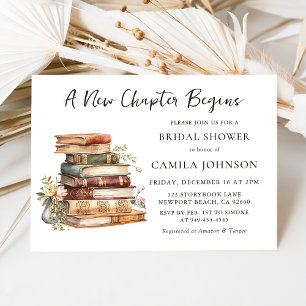 New Chapter Book Lover Bridal Shower Invitation