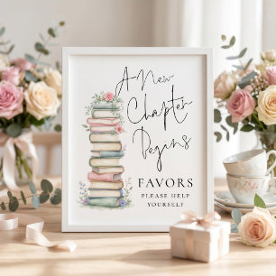 New Chapter Books Favours Bridal Shower Sign