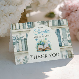 New Chapter Boy Library Book Baby Shower Favour Thank You Card