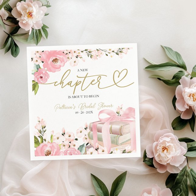 New Chapter Bridal Shower Napkins Book Theme (Creator Uploaded)