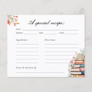 New Chapter Bridal Shower Recipe Card