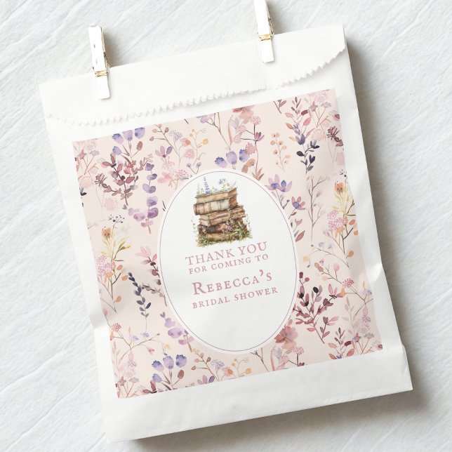 New chapter bridal shower watercolor, wildflower favour bag (Creator Uploaded)