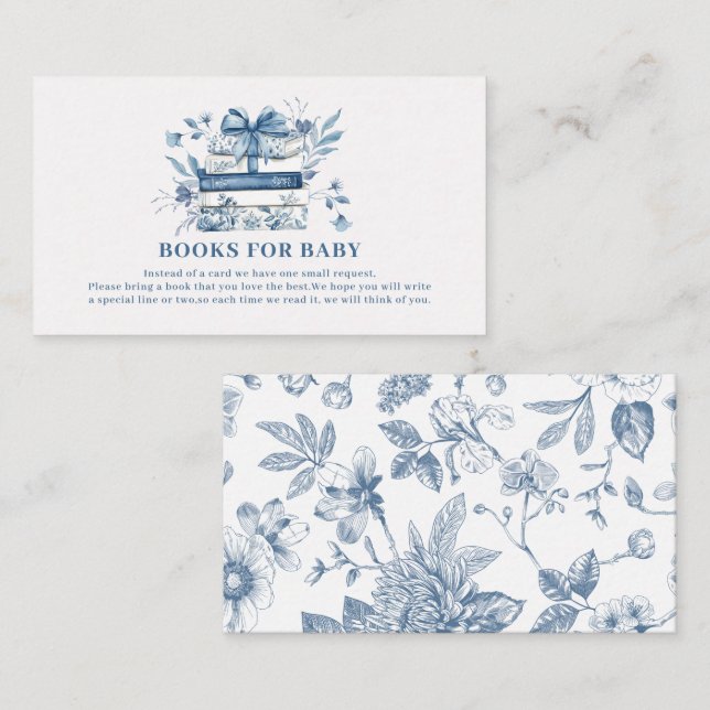 New chapter chinoiserie Baby shower books for baby Enclosure Card (Front/Back)