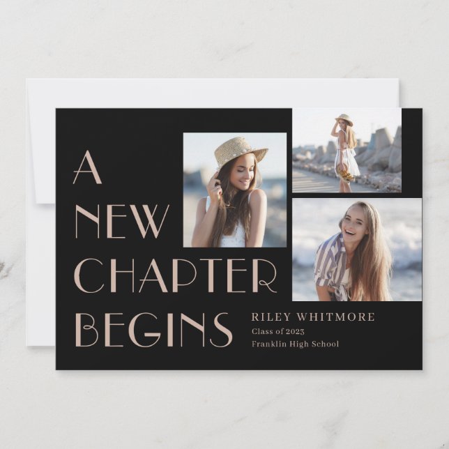 New Chapter Editable Colour Graduation Invitation (Front)