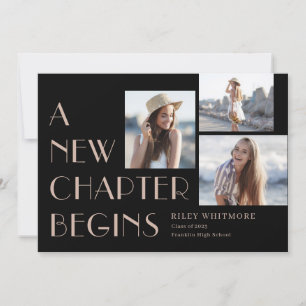 New Chapter Editable Colour Graduation Invitation