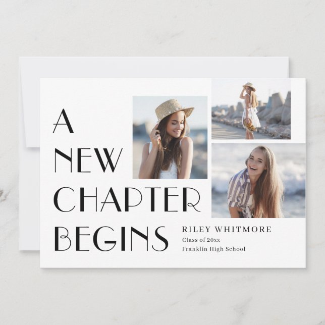 New Chapter Editable Colour Graduation Invitation (Front)