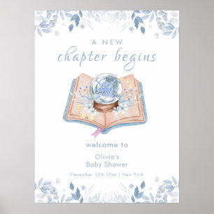 New Chapter Floral Snowball Baby Shower Welcome Poster