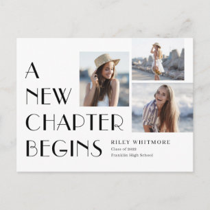 New Chapter Graduation Announcement Postcard