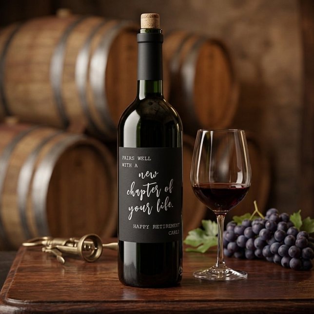 New Chapter Happy Retirement Custom Gift Wine Label (New Chapter Happy Retirement Custom Gift Wine Label)