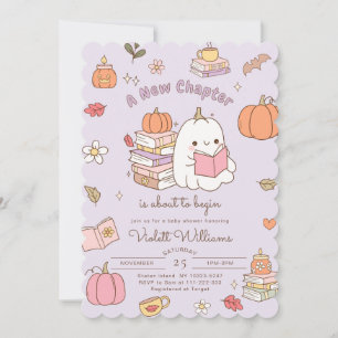 New Chapter Little Boo Autumn Fall Baby Shower Invitation