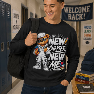 new chapter new me for backing to school sweatshirt