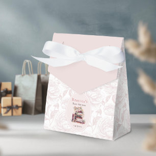 New chapter old books baby shower pale blush peony favor box