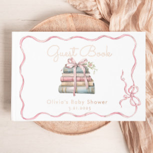 New Chapter Pink Bow Baby Shower Guest Book