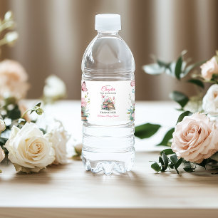 New Chapter Pink Girl Storybook Book Baby Shower Water Bottle Label