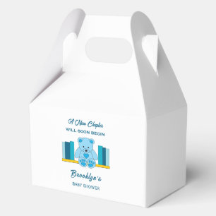 New Chapter Storybook Baby Shower Blue Teddy Bear Favor Box