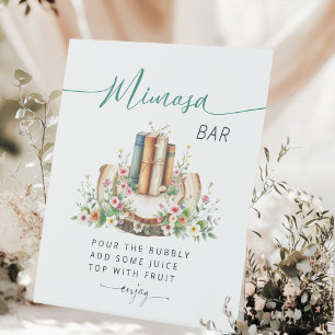 New Chapter Storybook Mimosa Bar Bridal Shower  Pedestal Sign
