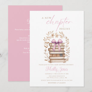 New Chapter Storybook Pink Baby Shower All In One Invitation