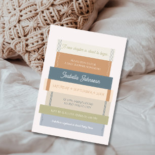 New Chapter Storybook Stack Book Lover Baby Shower Invitation