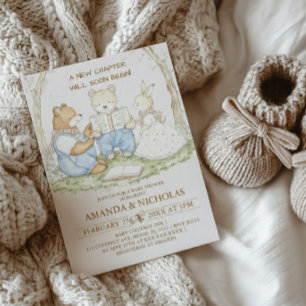 New Chapter Storybook Woodland Baby Shower Invitation