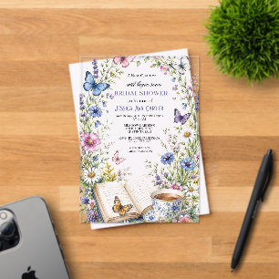 New Chapter Tea Butterflies Book Bridal Shower  Acrylic Invitations