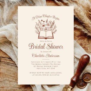 New Chapter Terracotta Wildflowers Bridal Shower Invitation