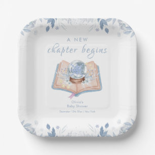 New Chapter Winter Floral Snowball Baby Shower  Paper Plate