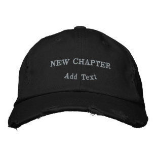 New Chapter with Add Text Black Fresh-Hat Look Fit Embroidered Hat