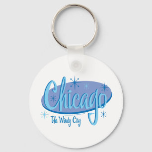 NEW-Chicago-Retro Keychain