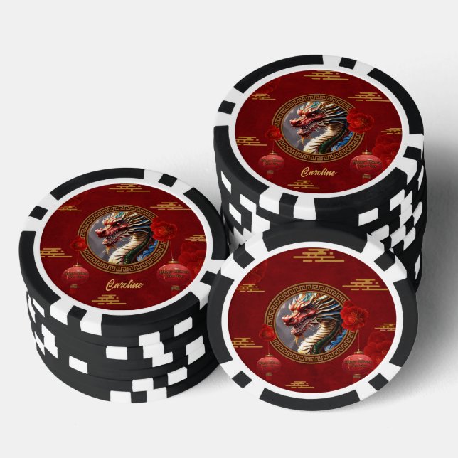 New chinese dragon year poker chips (Stack)