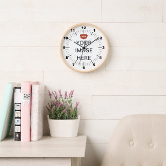NEW! Clock - 10" Round Natural Wood Frame