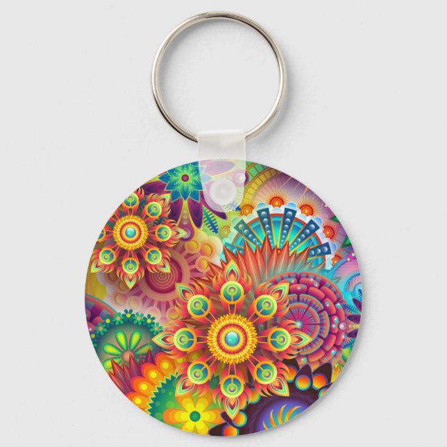 New Colourful Abstract BackGround Keychain (Front)