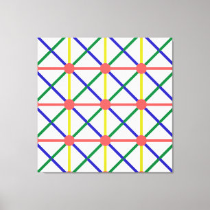 new colourful circle,square and rectangle,patterns canvas print
