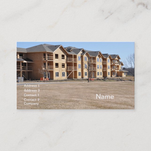 new condominium building under construction business card (Front)